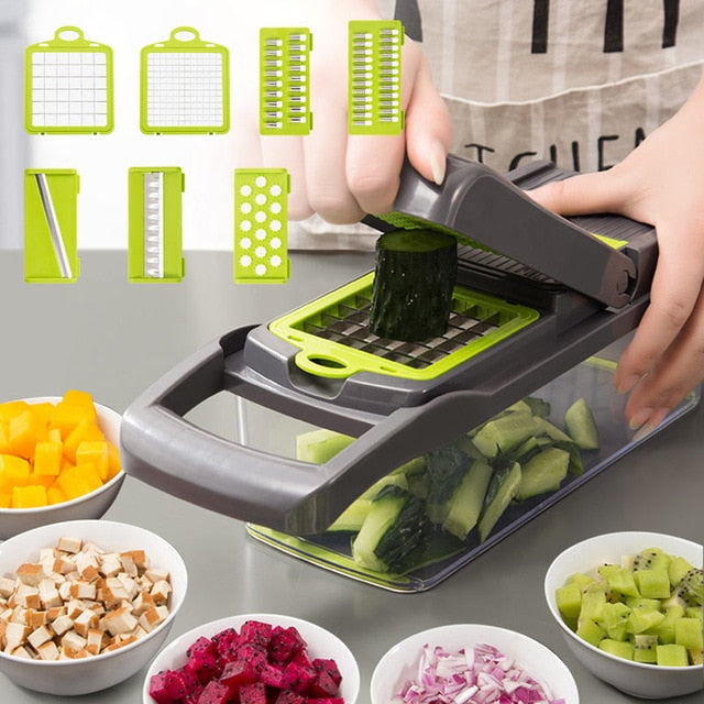 Upgrade Multifunction Vegetable Cutter Kitchen Gadgets Garlic Press St –  Gigi's Cupboard