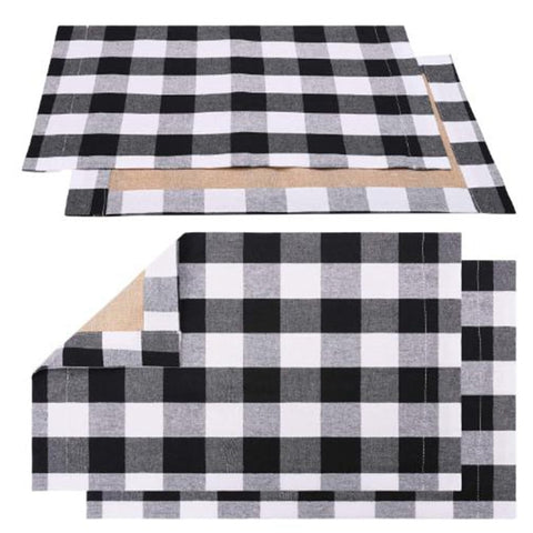 Black White Plaid Placemat Table Mat