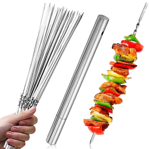 Stainless Steel Reusable Skewers with Case